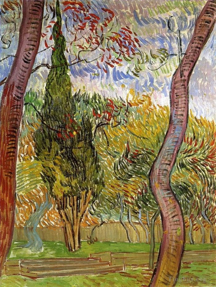 Vincent van Gogh Ölgemälde - Der Garten des Saint Paul Hospital 2