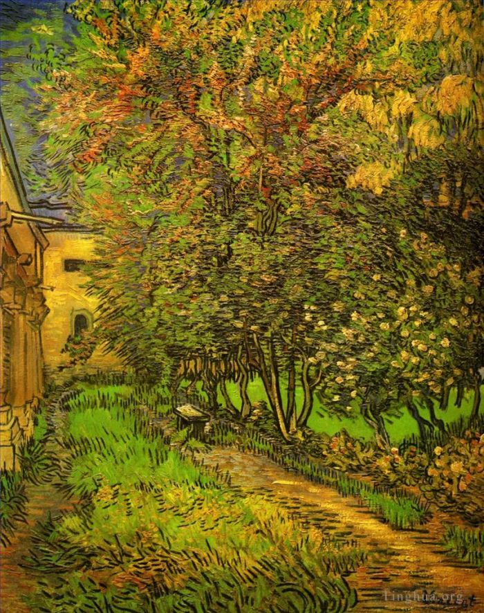 Vincent van Gogh Ölgemälde - Der Garten des Saint Paul Hospital 3
