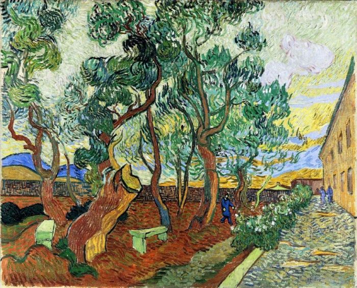 Vincent van Gogh Ölgemälde - Der Garten des St. Paul's Hospital in St. Remy