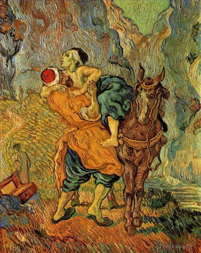 Vincent van Gogh Ölgemälde - Der barmherzige Samariter nach Delacroix