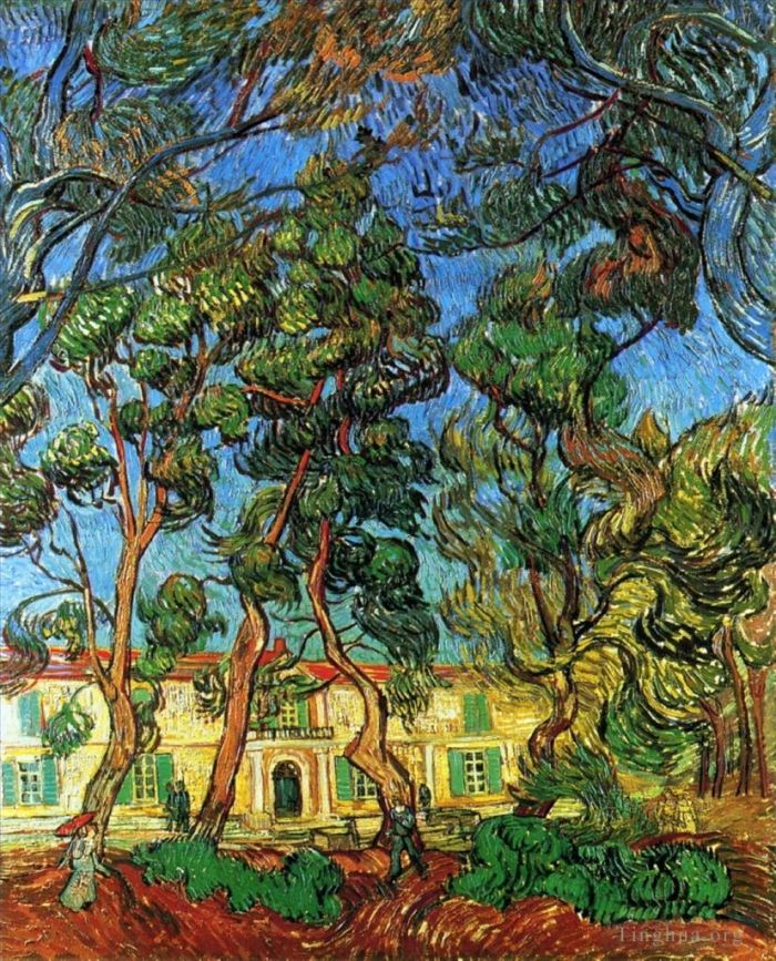 Vincent van Gogh Ölgemälde - Das Gelände der Anstalt