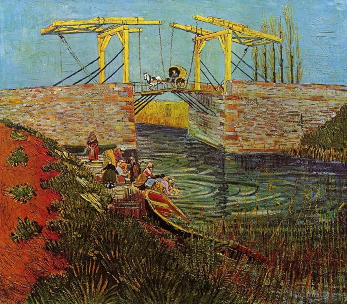 Vincent van Gogh Ölgemälde - Die Langlois-Brücke in Arles 3