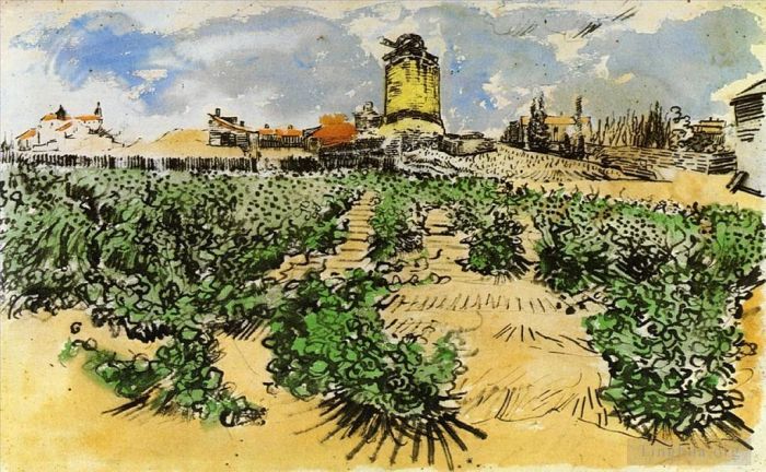 Vincent van Gogh Ölgemälde - Die Mühle von Alphonse Daudet in Fontevieille