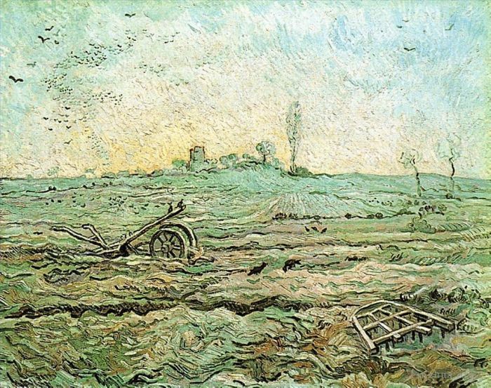 Vincent van Gogh Ölgemälde - Der Pflug und die Egge nach Millet