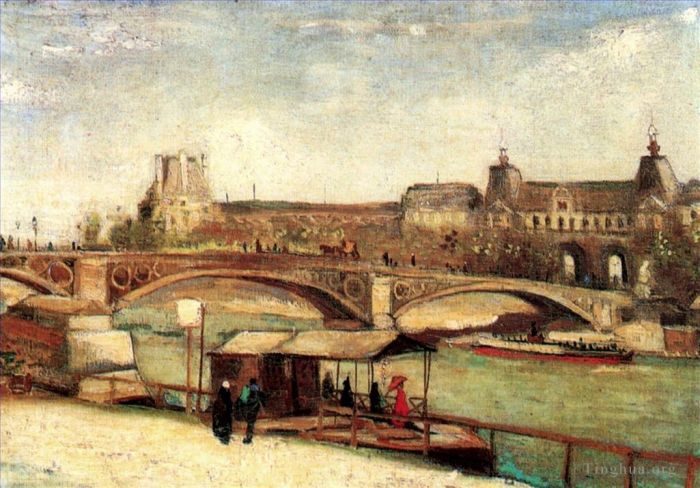 Vincent van Gogh Ölgemälde - Der Pont du Carrousel und der Louvre