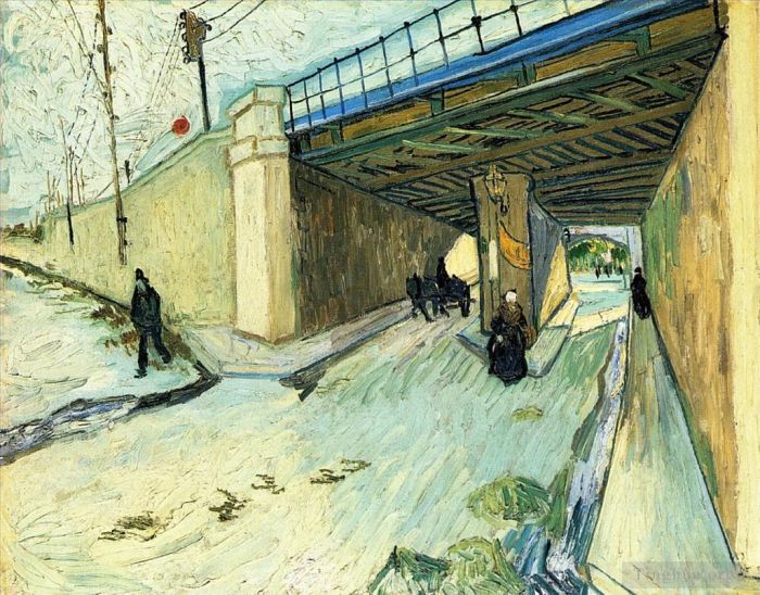Vincent van Gogh Ölgemälde - Die Eisenbahnbrücke über die Avenue Montmajour