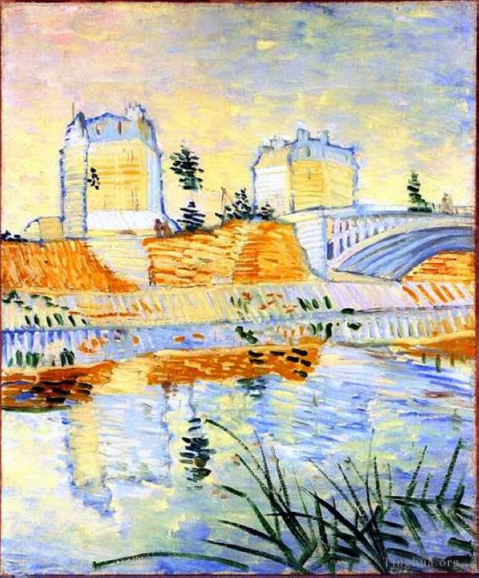 Vincent van Gogh Ölgemälde - Die Seine mit der Pont de Clichy