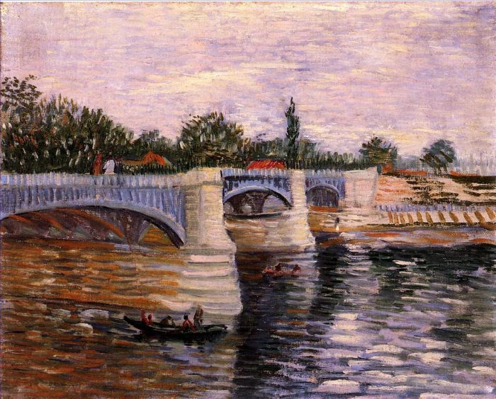 Vincent van Gogh Ölgemälde - Die Seine mit der Pont de la Grande Jette