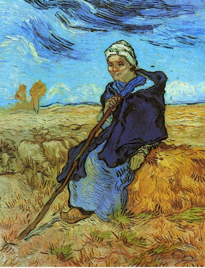Vincent van Gogh Ölgemälde - Die Schäferin nach Millet