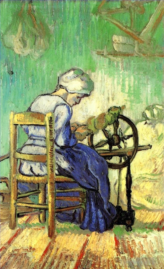 Vincent van Gogh Ölgemälde - Der Spinner nach Millet