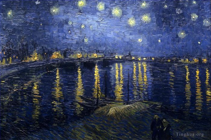 Vincent van Gogh Ölgemälde - Sternennacht über der Rhône