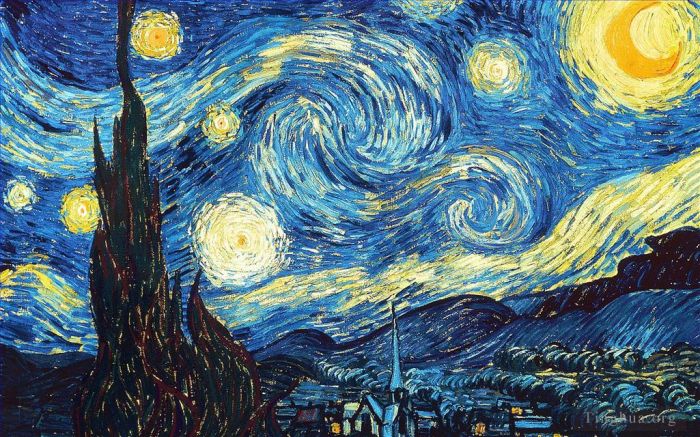 Vincent van Gogh Ölgemälde - Die Sternreiche Nacht