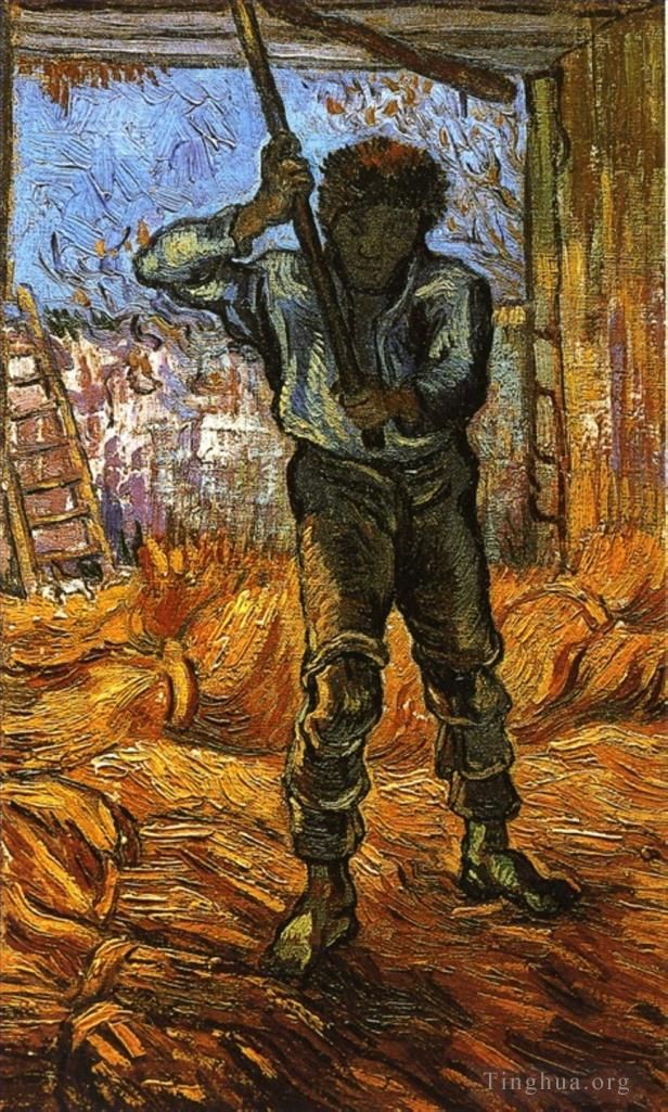 Vincent van Gogh Ölgemälde - Der Drescher nach Millet