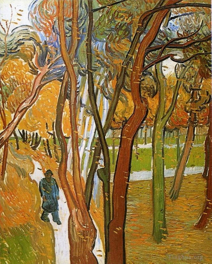 Vincent van Gogh Ölgemälde - Der Spaziergang fallende Blätter