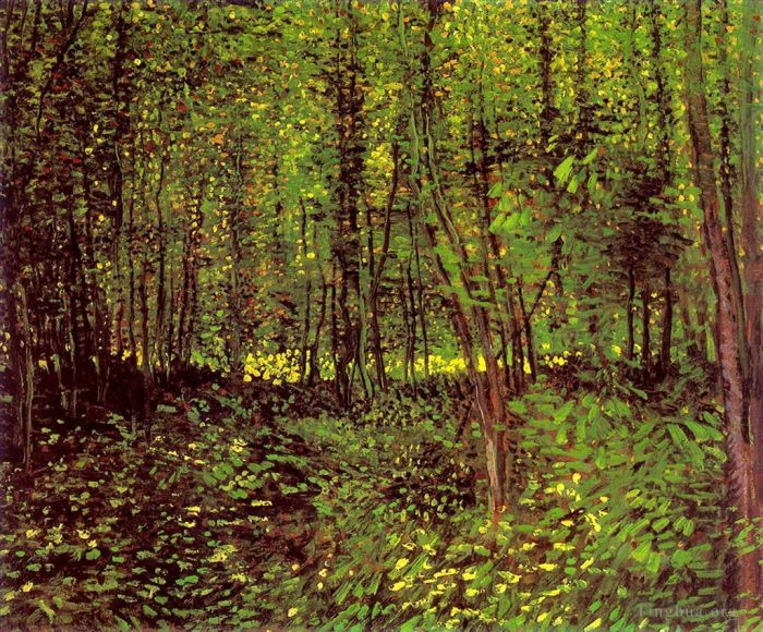 Vincent van Gogh Ölgemälde - Bäume und Unterholz