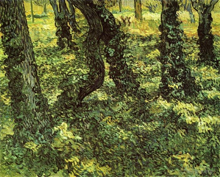 Vincent van Gogh Ölgemälde - Baumstämme mit Efeu