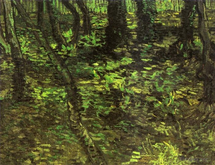 Vincent van Gogh Ölgemälde - Unterholz mit Efeu
