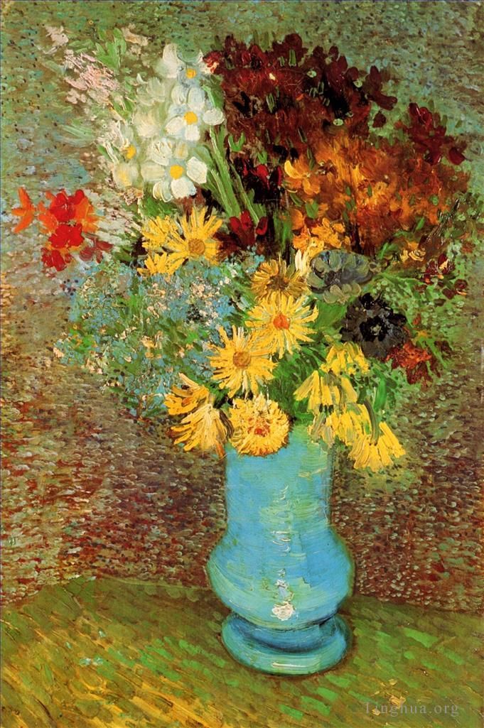 Vincent van Gogh Ölgemälde - Vase mit Gänseblümchen und Anemonen