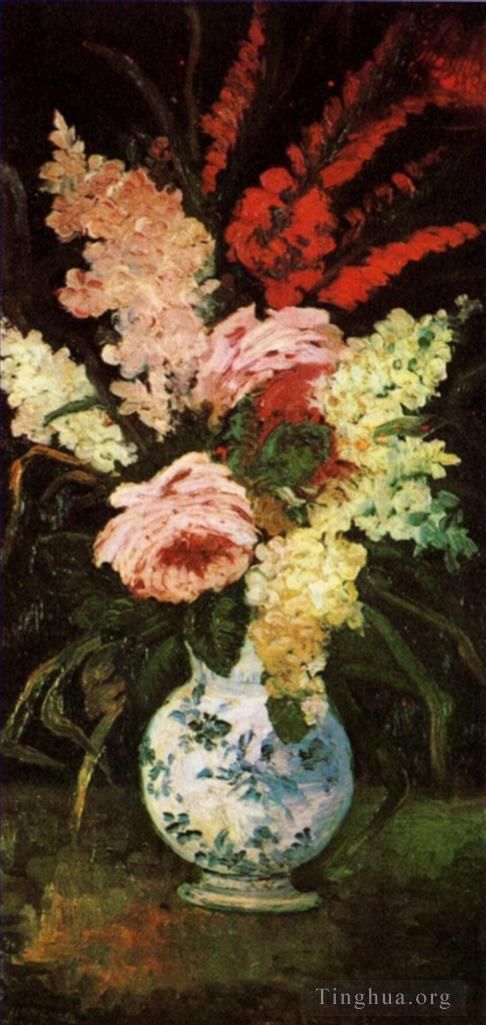 Vincent van Gogh Ölgemälde - Vase mit Gladiolen und Flieder