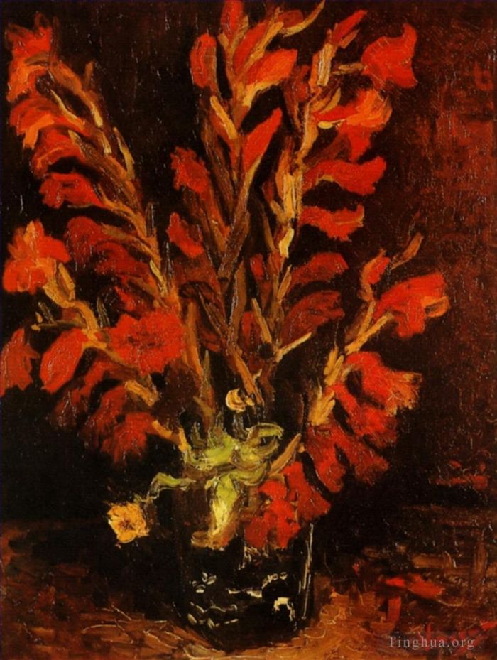 Vincent van Gogh Ölgemälde - Vase mit roten Gladiolen