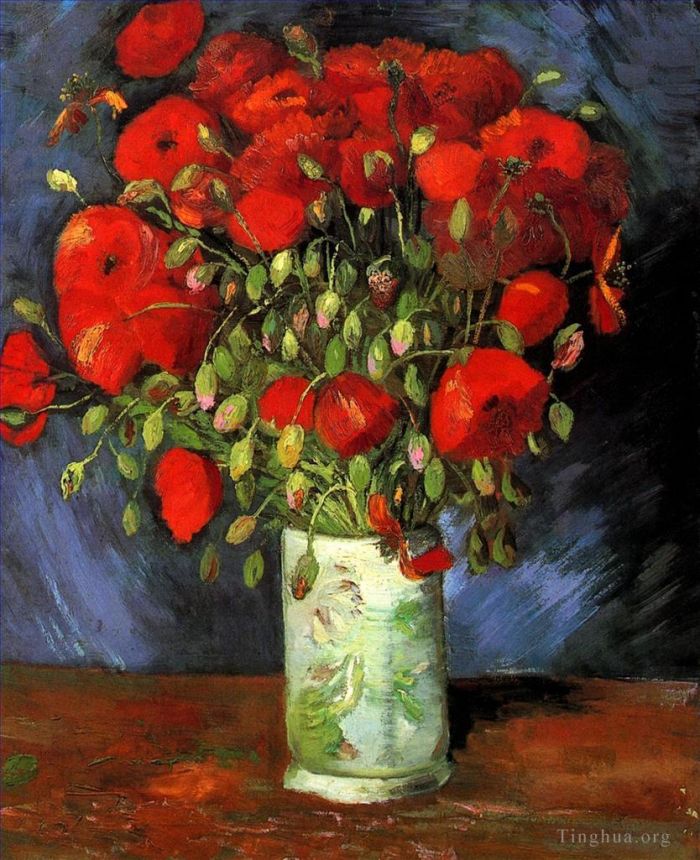Vincent van Gogh Ölgemälde - Vase mit roten Mohnblumen