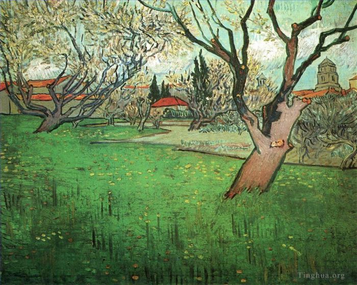 Vincent van Gogh Ölgemälde - Blick auf Arles mit blühenden Bäumen