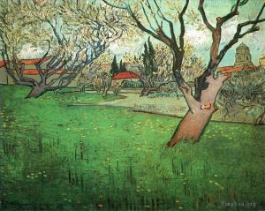 Vincent van Gogh Werk - Blick auf Arles mit blühenden Bäumen