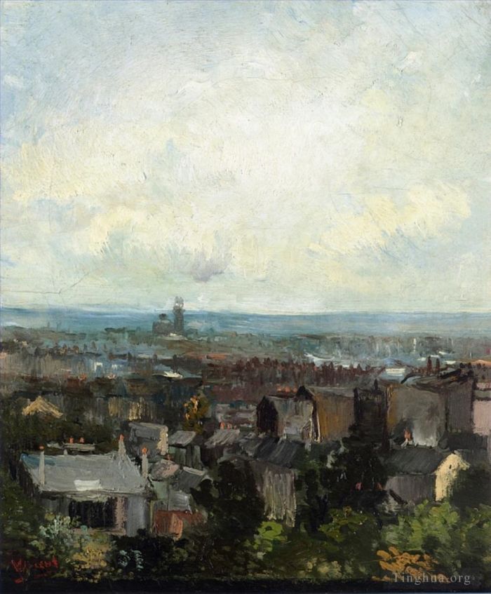 Vincent van Gogh Ölgemälde - Blick auf Paris aus der Nähe von Montmartre