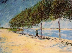 Vincent van Gogh Werk - Spazieren Sie am Ufer der Seine in der Nähe von Asnieres entlang