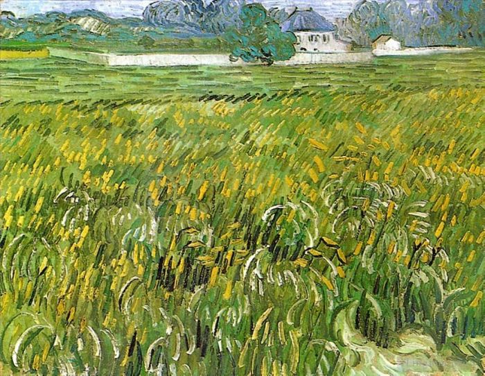 Vincent van Gogh Ölgemälde - Weizenfeld bei Auvers mit dem Weißen Haus
