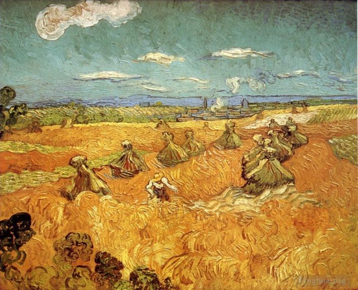 Vincent van Gogh Ölgemälde - Weizenstapel mit Reaper