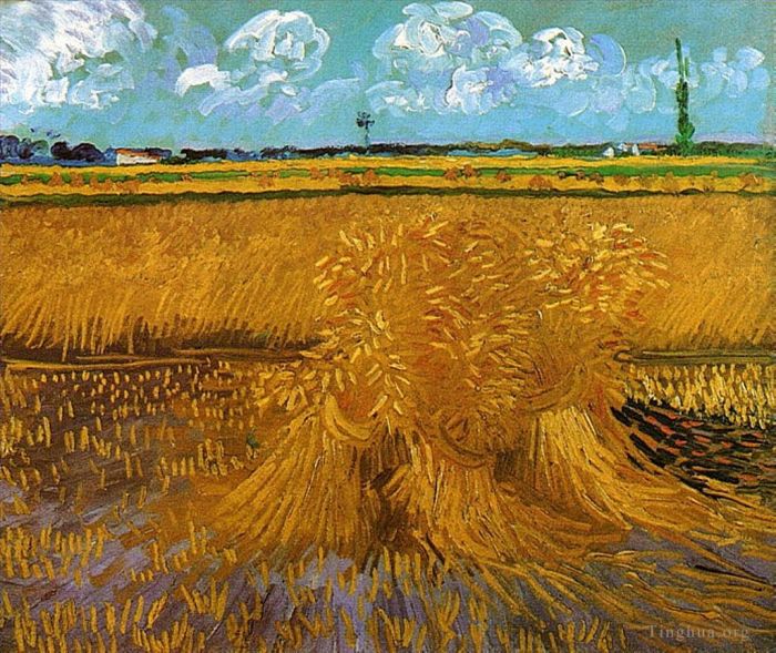 Vincent van Gogh Ölgemälde - Weizenfeld mit Garben