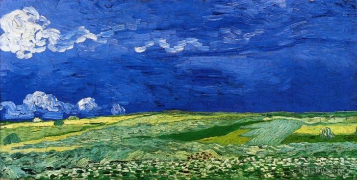 Vincent van Gogh Ölgemälde - Weizenfelder unter Gewitterwolken