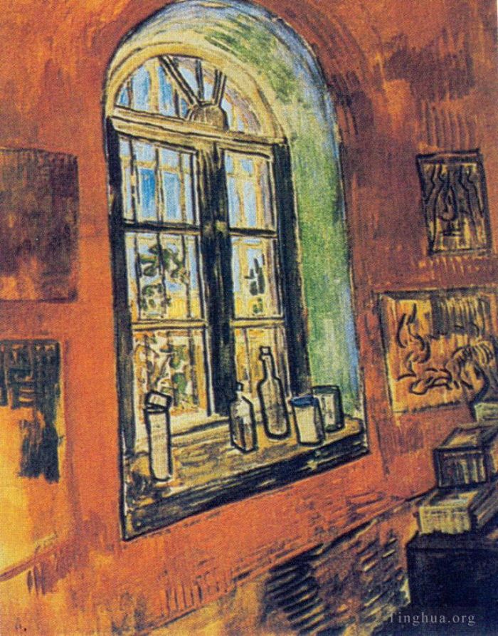 Vincent van Gogh Ölgemälde - Fenster von Vincents Atelier in der Anstalt