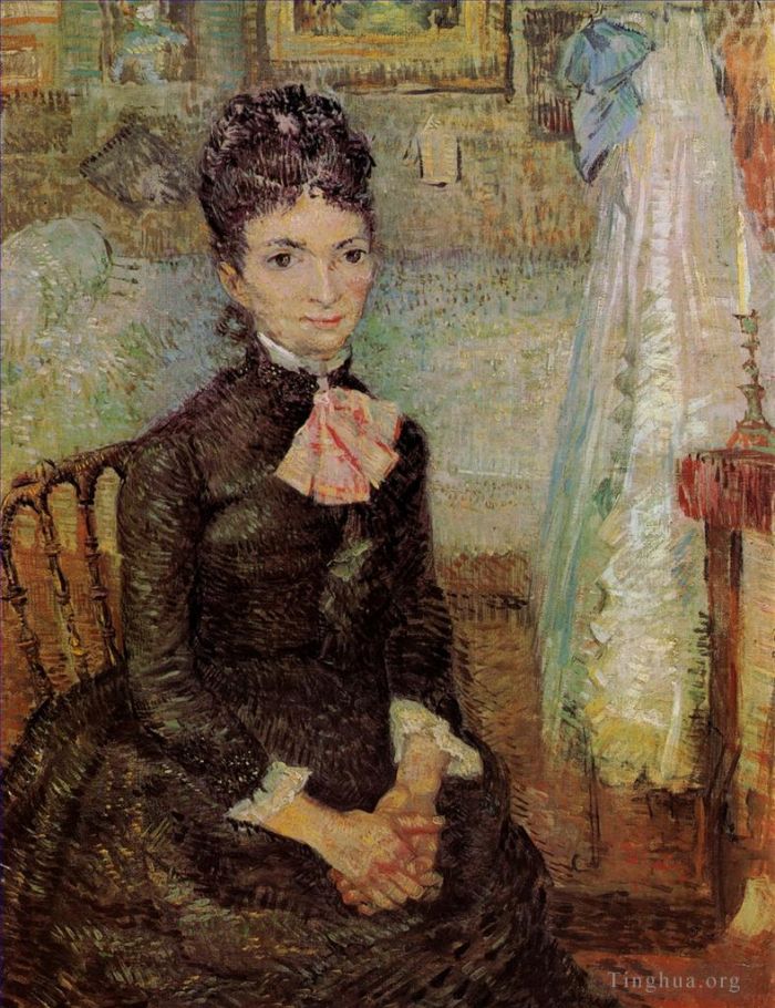 Vincent van Gogh Ölgemälde - Frau sitzt an einer Wiege