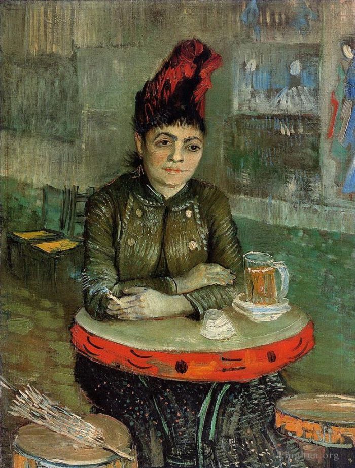 Vincent van Gogh Ölgemälde - Frau im Café Tambourin