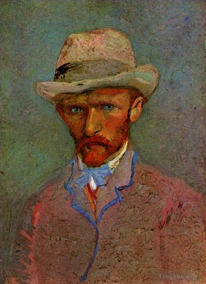Vincent van Gogh Ölgemälde - Selbstporträt mit grauem Filzhut 1887