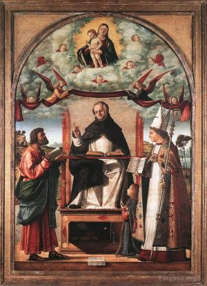 Vittore Carpaccio Werk - St. Thomas in Glory zwischen St. Markus und St. Louis von Toulouse