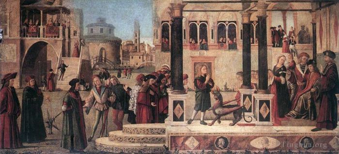 Vittore Carpaccio Andere Malerei - Die Tochter des Kaisers Gordian wird vom heiligen Triphun exorziert