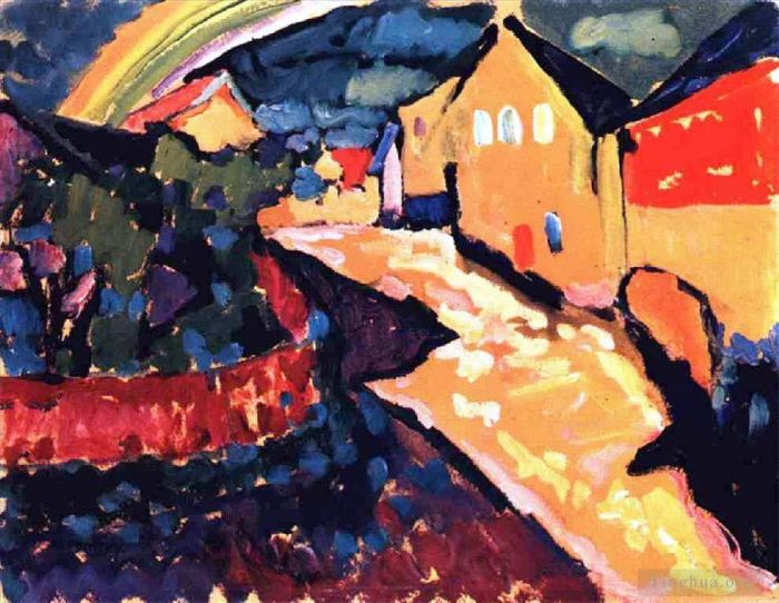 Wassily Kandinsky Ölgemälde - Murnau mit Regenbogen