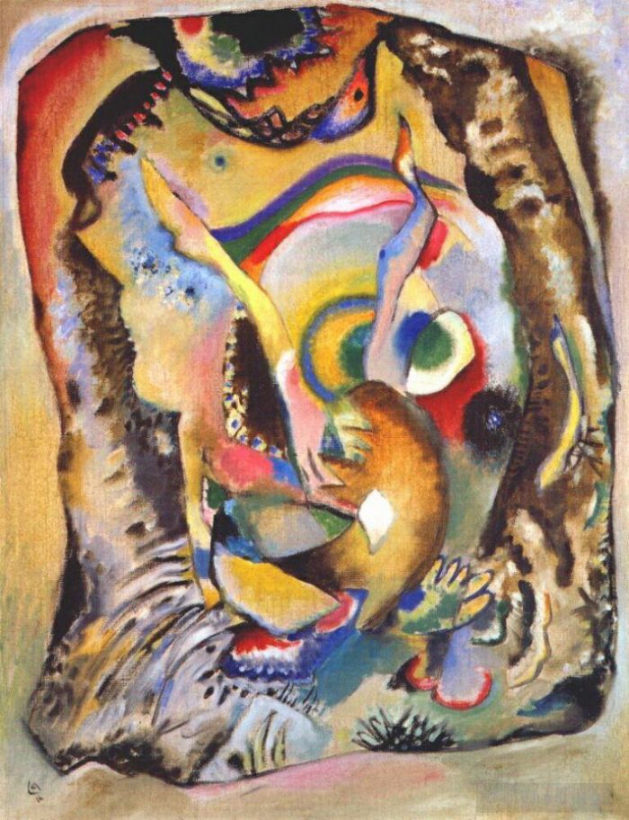 Wassily Kandinsky Ölgemälde - Malerei auf hellem Grund