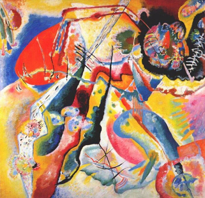 Wassily Kandinsky Ölgemälde - Malerei mit rotem Fleck