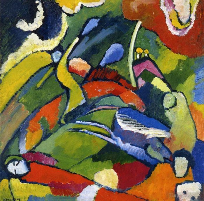 Wassily Kandinsky Ölgemälde - Zwei Reiter und liegende Figur
