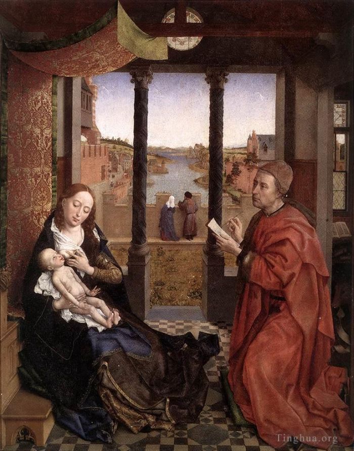 Rogier van der Weyden Ölgemälde - Der heilige Lukas zeichnet ein Porträt der Madonna