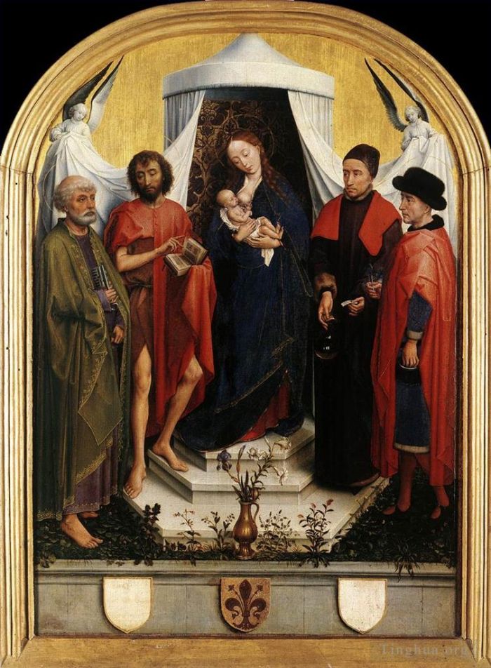 Rogier van der Weyden Ölgemälde - Jungfrau mit Kind und vier Heiligen