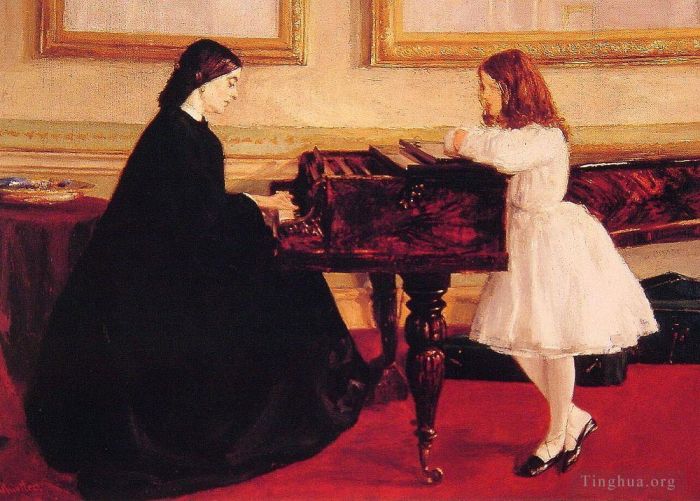 James Abbott McNeill Whistler Ölgemälde - Am Klavier