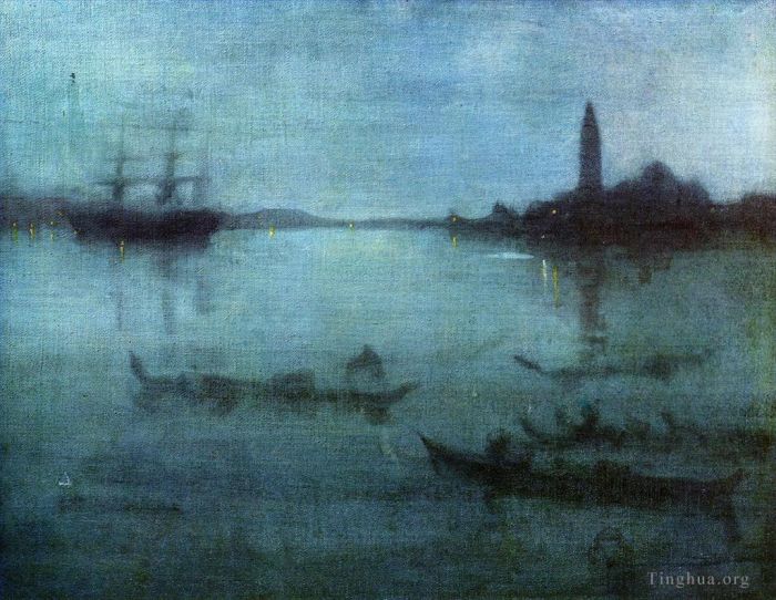James Abbott McNeill Whistler Ölgemälde - Blaues und silbernes Nocturne in Blau und Silber Die Lagune von Venedig
