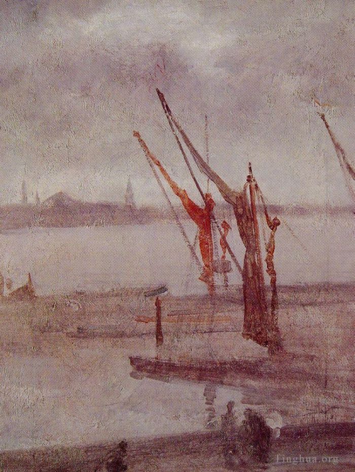James Abbott McNeill Whistler Ölgemälde - Chelsea Wharf Grau und Silber