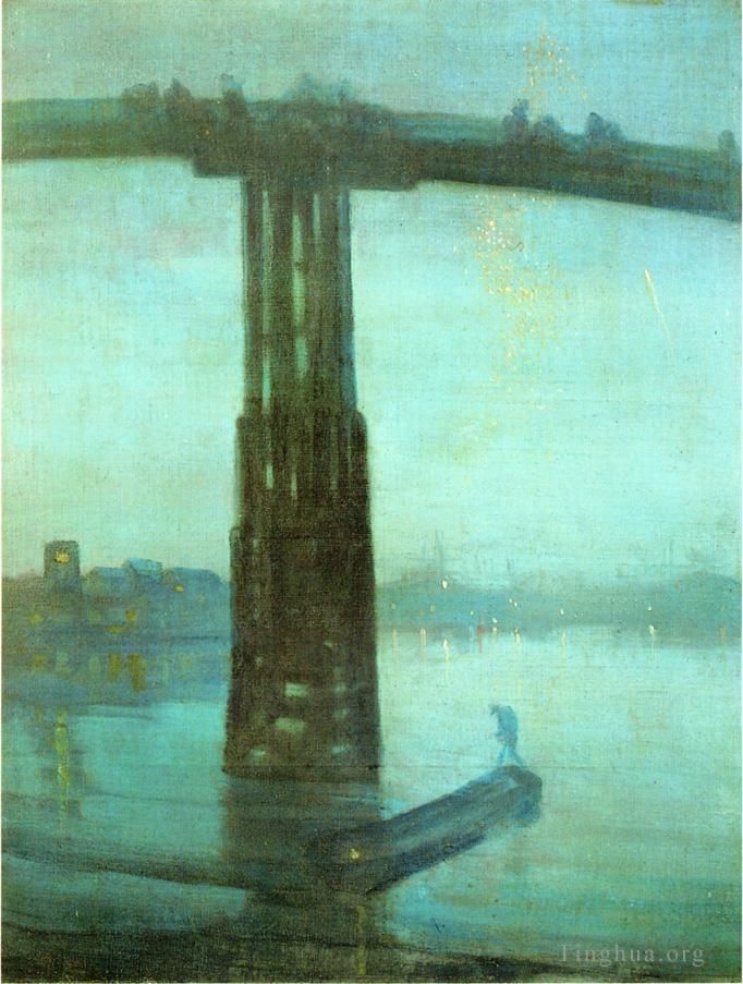 James Abbott McNeill Whistler Ölgemälde - Nocturne Blue und Gold Old Battersea Bridge