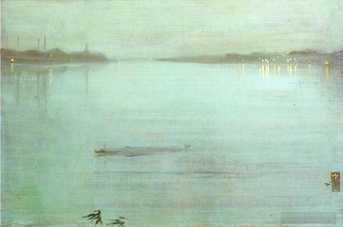 James Abbott McNeill Whistler Ölgemälde - Nocturne Blau und Silber